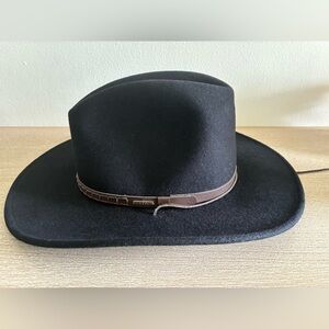 Stetson Cross Creek Black/Brown Crushable 100% Wool Western Hat XL
